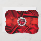 エレガントバースデーパーティー深いレッドシルクブラック3 招待状 (裏面)