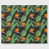 エレガントバードオブパラダイス熱帯フローラ包装 ラッピングペーパー (フラット)