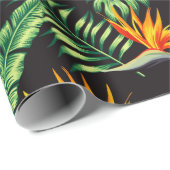 エレガントバードオブパラダイス熱帯フローラ包装 ラッピングペーパー (ロールコーナー)