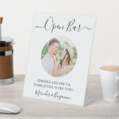 エレガントバーパーソナライズされた写真の結婚開く 台座サイン (インサイチュ)