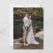エレガントバーンの黒と白の田舎風結婚式の写真 サンキューカード (裏面)