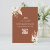 エレガントバーントオレンジテラコッタフローラ結婚ズ エンクロージャーカード (スタンド正面)