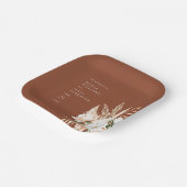 エレガントバーントオレンジテラコッタフローラ結婚ズ ペーパープレート (傾斜あり)