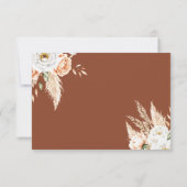 エレガントバーントオレンジテラコッタフローラ結婚ズ 出欠カード (裏面)