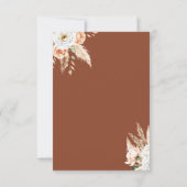 エレガントバーントオレンジテラコッタフローラ結婚ズ 出欠カード (裏面)