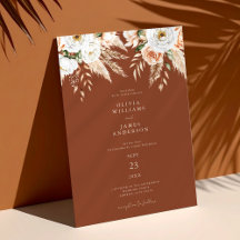 エレガントバーントオレンジテラコッタフローラ結婚ズ