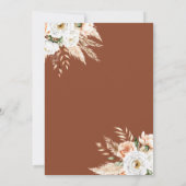 エレガントバーントオレンジテラコッタフローラ結婚ズ 招待状 (裏面)