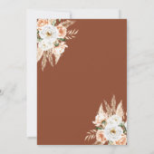 エレガントバーントオレンジテラコッタフローラ結婚ズ 招待状 (裏面)