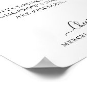 エレガントバー書道パーソナライズされた結婚の ポスター (角)