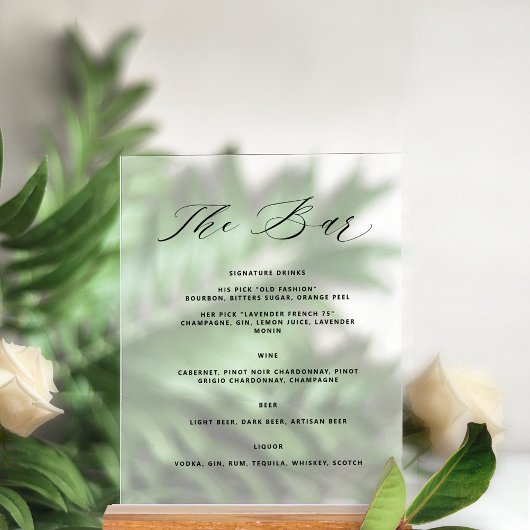 エレガントバー結婚すりスタイル アクリルサイン