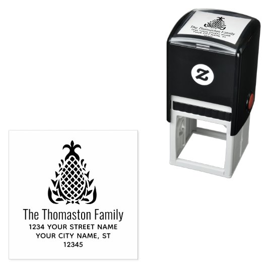 エレガントパイナップル#10B名前をカスタムする差出人住所 セルフインキングスタンプ (インサイチュ)