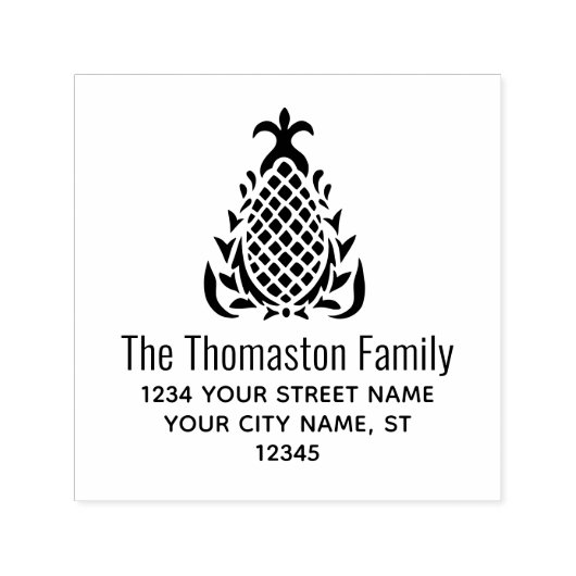 エレガントパイナップル#10B名前をカスタムする差出人住所 セルフインキングスタンプ (デザイン)