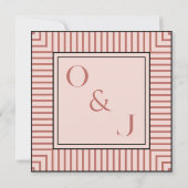 エレガントパウダピストライプックシンプル結婚ズ 招待状 (裏面)