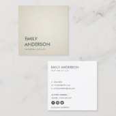 エレガントパシンプルール銀色プロフェッショナル スクエア名刺 (正面/裏面)