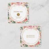 エレガントパステルカスタムフローラバラ「ありがとう」 ノートカード (正面/裏面)