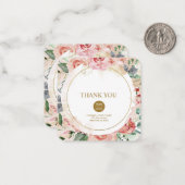 エレガントパステルカスタムフローラバラ「ありがとう」 ノートカード (正面/裏面インサイチュ)
