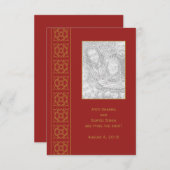 エレガントパターン（の模様が）あるインディアン保存日 セーブザデート (正面/裏面)