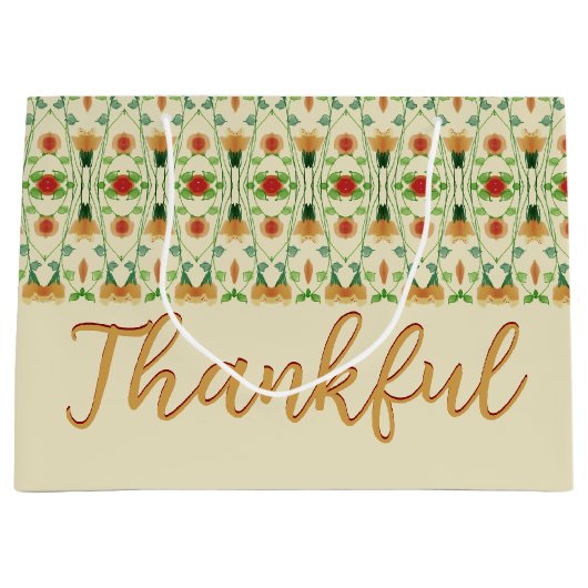 エレガントパターン（の模様が）ある ラージペーパーバッグ (正面)