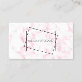 エレガントパモダンステルピンクと白大フェイク理石 名刺