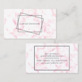 エレガントパモダンステルピンクと白大フェイク理石 名刺 (正面/裏面)