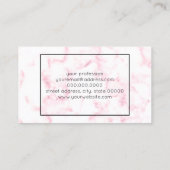 エレガントパモダンステルピンクと白大フェイク理石 名刺 (裏面)