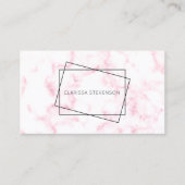 エレガントパモダンステルピンクと白大フェイク理石 名刺 (正面)