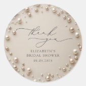 エレガントパーズブライダルシャワーありがとう ラウンドシール (正面)