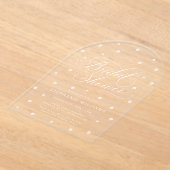 エレガントパーズブライダルシャワーアーチ アクリル招待状 (レイダウン)