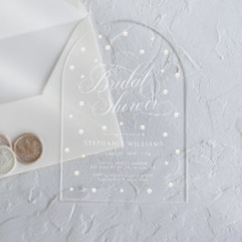 エレガントパーズブライダルシャワーアーチ アクリル招待状