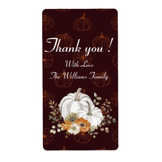 エレガントパーソナライズされたありがとう ラベル (正面)