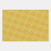 エレガントパーソナライズされたおめでとう白および金属金ゴールド ラッピングペーパーシート (正面2)