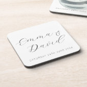 エレガントパーソナライズされたな結婚式 コースター (左側)