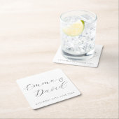 エレガントパーソナライズされたな結婚式 スクエアペーパーコースター (インサイチュ)