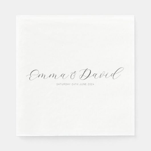 エレガントパーソナライズされたな結婚式 スタンダードランチョンナプキン (正面)