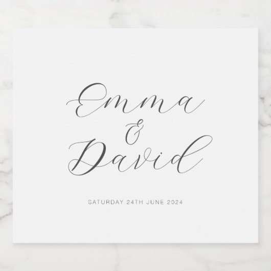 エレガントパーソナライズされたな結婚式 スパークリングワインラベル (シングルラベル)