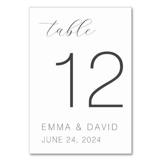 エレガントパーソナライズされたな結婚式 テーブルナンバー (正面)