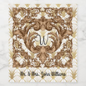 エレガントパーソナライズされたイニシャル ワインラベル (シングルラベル)