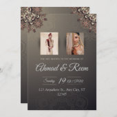 エレガントパーソナライズされたインディアン結婚式招待状車 招待状 (正面/裏面)