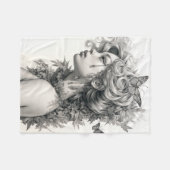 エレガントパーソナライズされたカスタム写真の追加 フリースブランケット (正面(横))