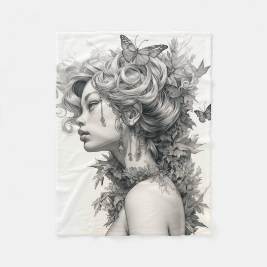 エレガントパーソナライズされたカスタム写真の追加 フリースブランケット (正面)