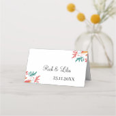 エレガントパーソナライズされたカラフル結婚フローラ プレイスカード (裏面)