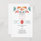 エレガントパーソナライズされたカラフル結婚フローラ 招待状 (正面/裏面)