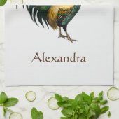 エレガントパーソナライズされたカラフル鶏の風呂 キッチンタオル (折り畳み)