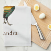 エレガントパーソナライズされたカラフル鶏の風呂 キッチンタオル (四つ折り)