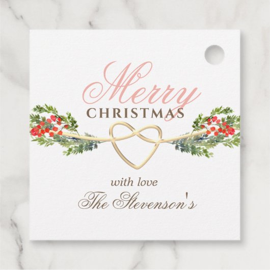 エレガントパーソナライズされたクリスマスラベル フェイバータグ (裏面)
