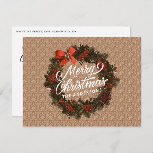 エレガントパーソナライズされたクリスマス |はがき ポストカード (正面/裏面)