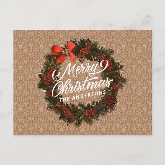 エレガントパーソナライズされたクリスマス |はがき ポストカード (正面)