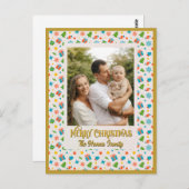 エレガントパーソナライズされたクリスマス ポストカード (正面/裏面)
