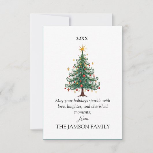 エレガントパーソナライズされたクリスマス 出欠カード (正面)