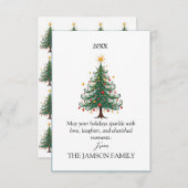 エレガントパーソナライズされたクリスマス 出欠カード (正面/裏面)